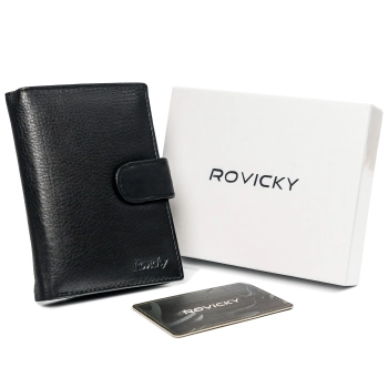 Rovicky portfel męski rozbudowany skórzany ochrona RFID skóra naturalna