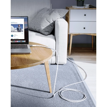 INNOSTYLE POWERFLEX ULTRA KABEL USB-C SZYBKIE ŁADOWANIE THUNDERBOLT 10GBPS 100W KEVLAR 2M SREBRNY