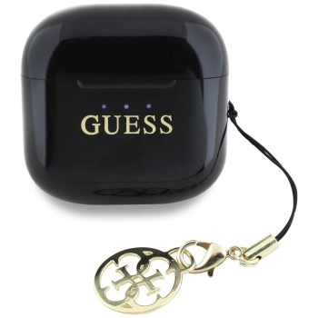 Słuchawki TWS Guess Glossy Effect        Printed Classic Logo & Charm czarny