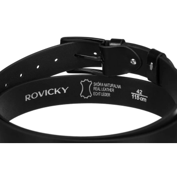 Skórzany pasek męski z klasyczną klamrą - Rovicky