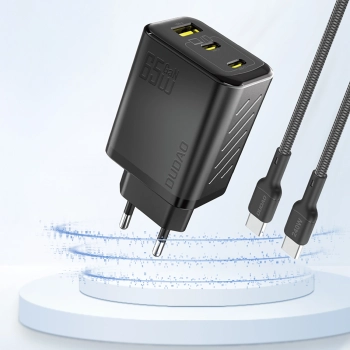 Ładowarka sieciowa Dudao A29 65W GaN 2 x USB-C + 1 x USB-A - czarna