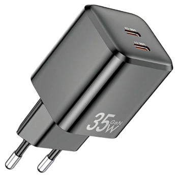 AWEI ład. siec. PD65-EU 35W2x USB-C czarna/black GaN
