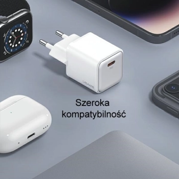 USAMS Ład. siec. 1xUSB-C PD30W 3A(only head) PD3.0 Fast Charging purpurowy/purple X-ron Series CC186TC03 (US-CC186)