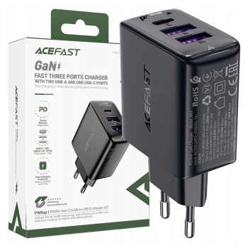 Ładowarka Acefast A57 PD 35W GaN 2 x USB-A + USB-C z 3 portami - czarna