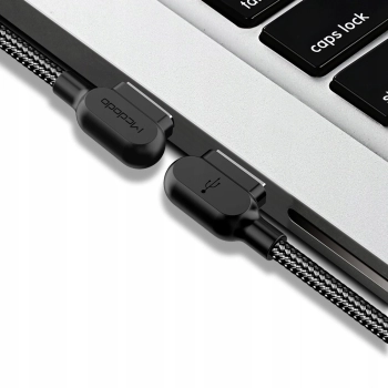 MCDODO KABEL KĄTOWY 90° LIGHTNING DWUSTRONNY DO IPHONE 11 12 13 14 LED 3M
