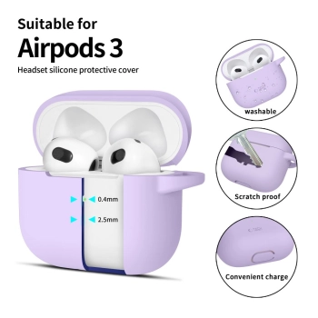TECH-PROTECT SILICONE HOOK APPLE AIRPODS 3 LAVENDER