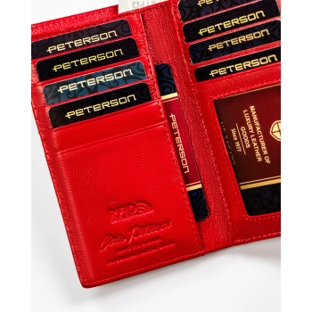Portfel damski Peterson elegancki skóra naturalna na prezent RFID ochrona