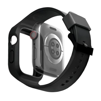 UNIQ pasek Monos 2in1 Apple Watch Strap+ Case Series 4/5/6/7/8/9/SE/SE2 44/45mm. czarny/midnight black