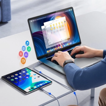 Kabel Orico CDX 60W 3A Power Delivery USB-C - USB-C 1m - niebieski