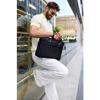 Torba na laptopa czarna na ramię pojemna na dokumenty A4 ROVICKY