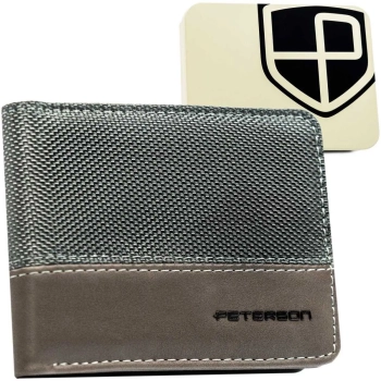 Męski portfel z ochroną kart RFID mały slim kompaktowy na prezent PETERSON