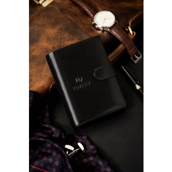 Skórzany portfel męski wyposażony w system RFID - Rovicky