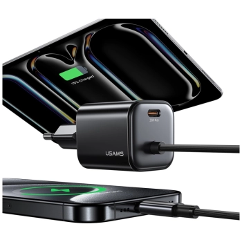 Ładowarka sieciowa USAMS JC Series CC264 30W GaN Mini Fast Charger 2xUSB-C czarny