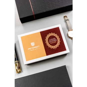Portfel Peterson damski ze skóry naturalnej skórzana na zatrzask czarny