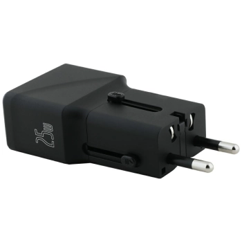Ładowarka sieciowa TUMI Travel Adapter   25W USB-C / USB-A + Kabel USB-C/USB-C czarny
