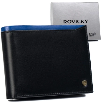 Klasyczny skórzany portfel z systemem RFID Protect — Rovicky