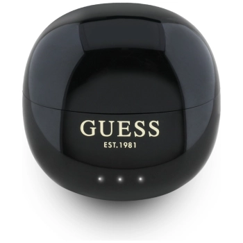 Słuchawki TWS Guess Glossy Effect Egg    Shape Printed Classic Logo czarny