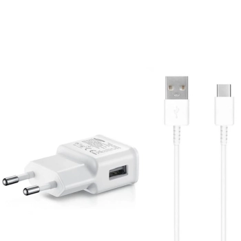 Ładowarka sieciowa Samsung EP-TA200EWE USB-A 15W z kablem EP-DR140AWE USB-A - USB-C (OOB Bulk - opakowanie zastępcze) - biała