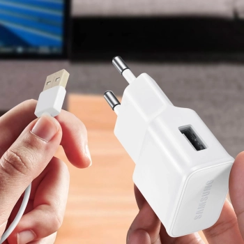 Ładowarka sieciowa Samsung EP-TA200EWE USB-A 15W z kablem EP-DR140AWE USB-A - USB-C (OOB Bulk - opakowanie zastępcze) - biała