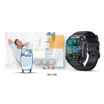 Smartwatch VELTORI VT200-1 Czarny Pasek Silikonowy
