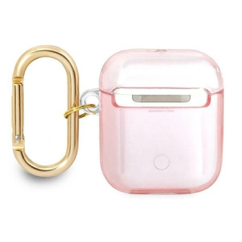 Guess  GUA2HHTSP AirPods 1/2 coverróżowy/pink Strap Collection