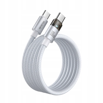 MCDODO KABEL USB-C SZYBKIE ŁADOWANIE USB TYP C 5A 100W 1M LED BIAŁY