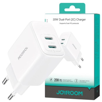 Ładowarka sieciowa Joyroom JR-TCF12 Dual-Port (2C) 20W (biały)