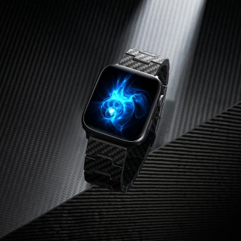 Pasek PITAKA Carbon Fiber Retro do Apple Watch 1/2/3/4/5/6/7/8/9/10/11/SE/SE 3/Ultra/Ultra 2/Ultra 3 czarno szary