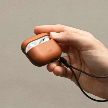 UNIQ etui Terra AirPods Pro 2 gen.Genuine Leather (2022/2023) brązowy/toffee brown