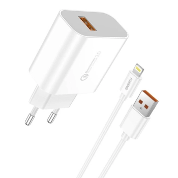 Ładowarka sieciowa Foneng EU46 18W, 1x USB, QC 3.0 + Kabel USB Lightning