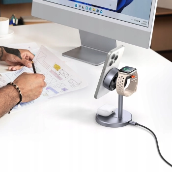 MCDODO STACJA DOKUJĄCA ŁADOWARKA INDUKCYJNA 3W1 DO IPHONE AIRPODS WATCH QI2
