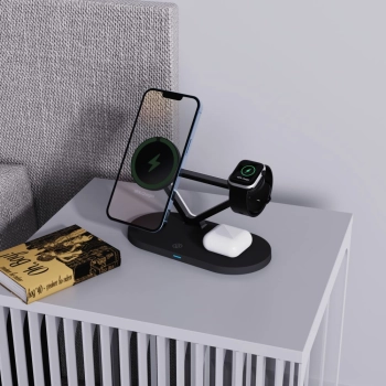 TECH-PROTECT QI15W-A41 3IN1 MAGNETIC MAGSAFE WIRELESS CHARGER BLACK