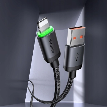 MCDODO ŁADOWARKA KABEL USB LIGHTNING SZYBKIEGO ŁADOWANIA DO IPHONE 1M LED
