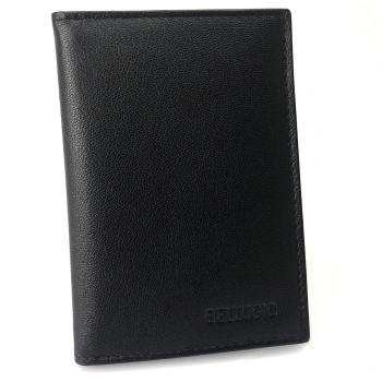 Skórzane etui z ochroną RFID czarne, do codziennego noszenia