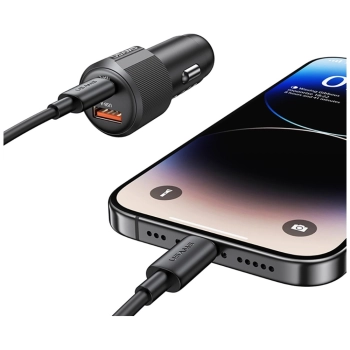 Ładowarka samochodowa USAMS YT Series    CC283 60W 1xUSB-A 1xUSB-C czarny
