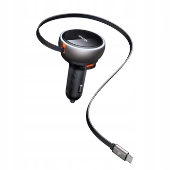 MCDODO MOCNA SZYBKA ŁADOWARKA SAMOCHODOWA 3X USB USB-C PD 80W LED KABEL 1M