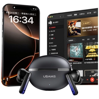 Słuchawki Bluetooth USAMS Echo E02 TWS   ANC+ENC bezprzewodowe czarny