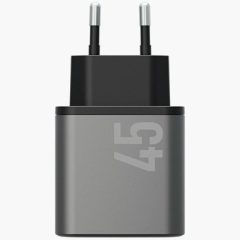 Ładowarka sieciowa Energea Ampcharge     GaN45 2xUSB-C PD/PPS/QC3.0 45W szary