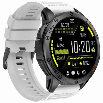 Smartwatch Męski GRAVITY GPS GT24-2 Czarny Pasek Silikonowy + Biały Pasek Silikonowy