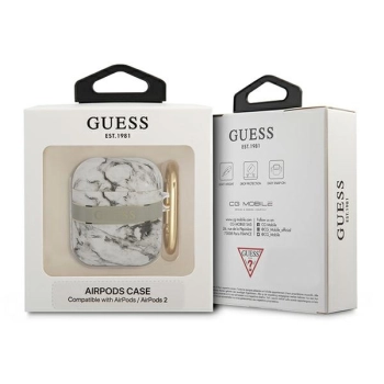 Guess GUA2HCHMAG AirPods 1/2 coverszary/grey Marble Strap Collection