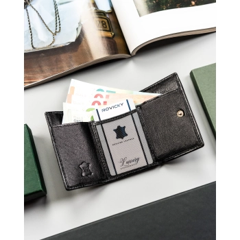 Portfel męski mały slim wallet skóra naturalna cienki skórzany zatrzask