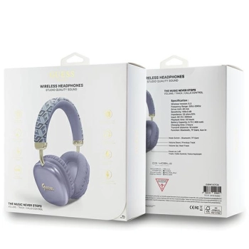 Guess słuchawki nauszne BluetoothGUBHK1GCTCSU fioletowy/purple Gcube Metallic Script Logo
