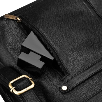 Torba męska skórzana na laptopa czarna PETERSON elegancka torba biznesowa A4 na ramię