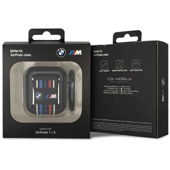 BMW BMA222SWTK AirPods 1/2 coverczarny/black Multiple Colored Lines