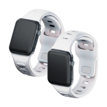 42/44/45/46/49 mm White (big) - 3mk Silicone Watch Strap for Apple