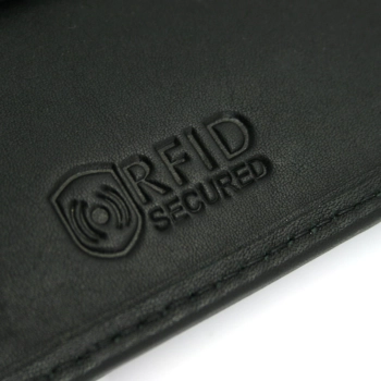 Skórzany portfel męski RFID Ellini  czarno - czerwony