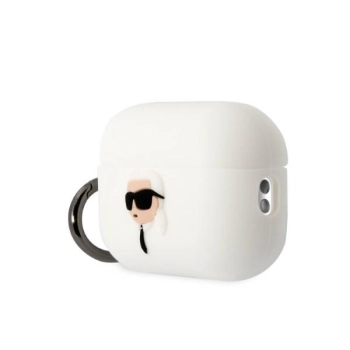Karl Lagerfeld KLAP2RUNIKH AirPods Pro 2(2022/2023) cover biały/white Silicone Karl Head 3D
