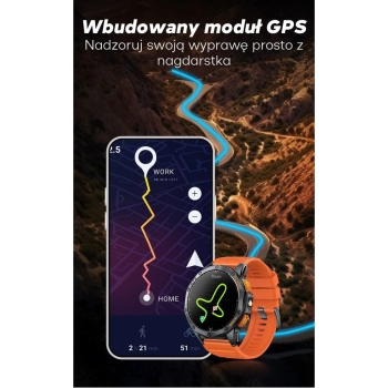 Smartwatch Męski GRAVITY GPS GT24-2 Czarny Pasek Silikonowy + Biały Pasek Silikonowy