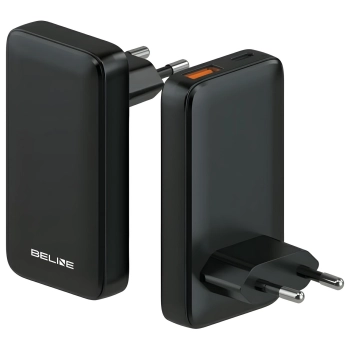 Beline Ład. siec. 1x USB-C + 1x USB 65W  czarna /black (only head) PD 3.0 + QC 3.0  BLN2CW65