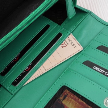 Portfel damski skórzany z RFID miętowy na prezent Paolo Peruzzi SL-11-MNT